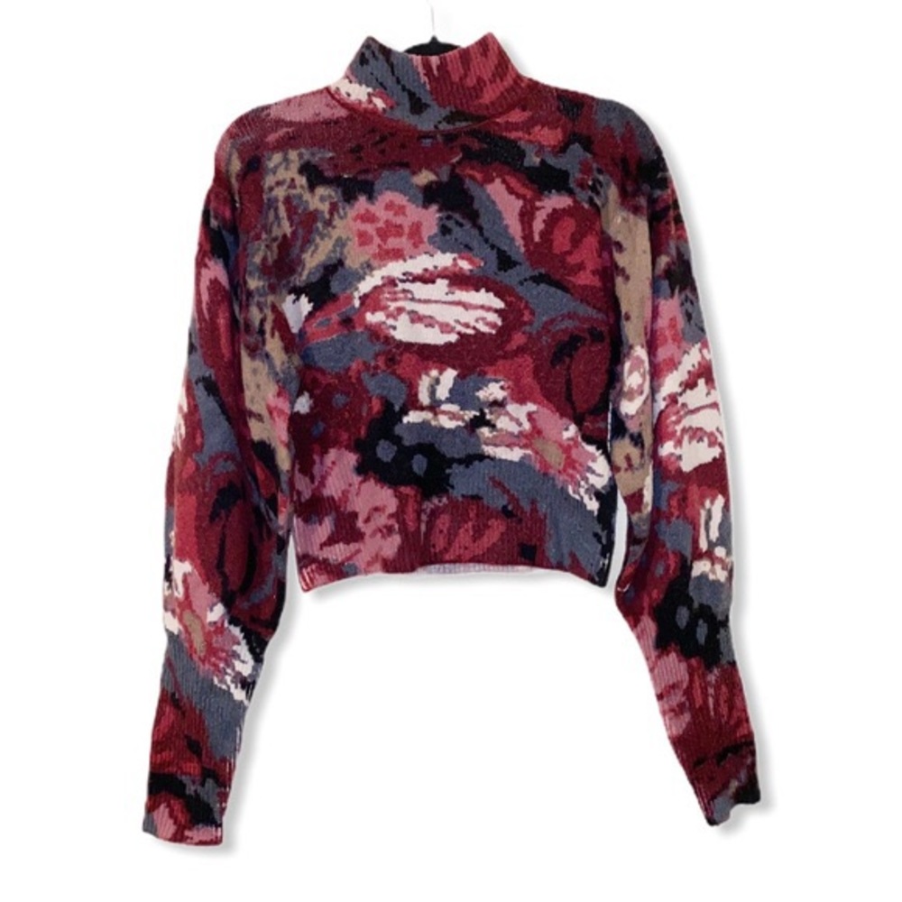 Zara Floral Mock Neck Sweater
